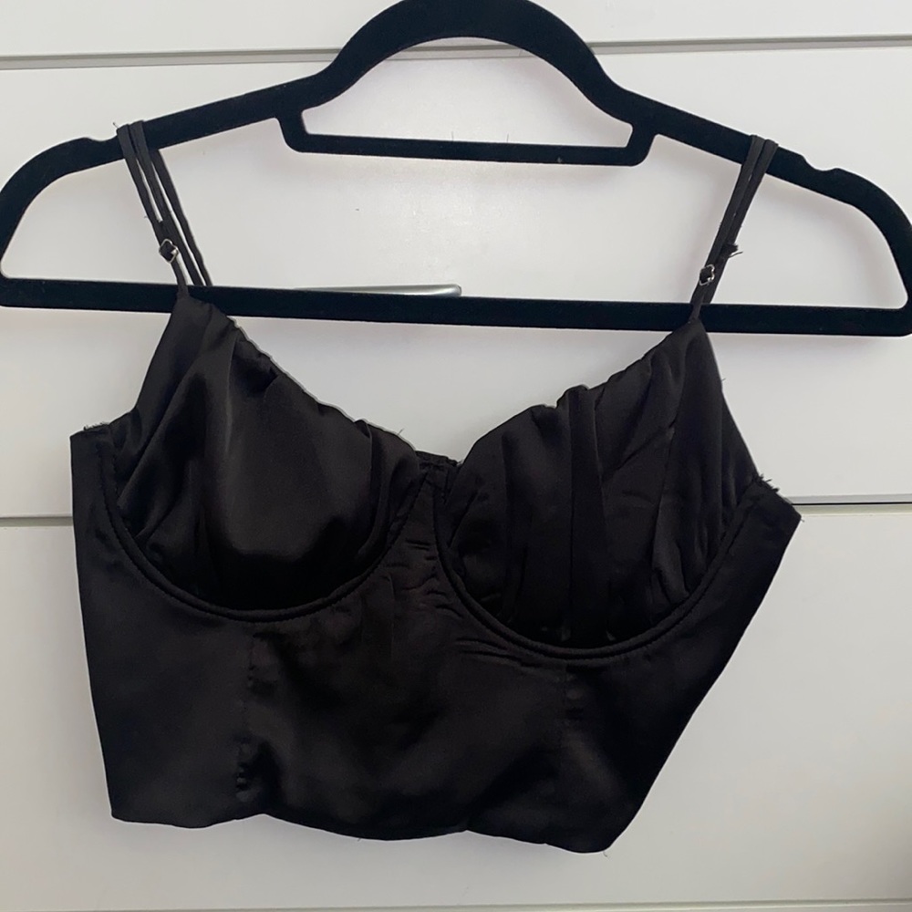 Black bustier crop top